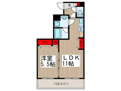 KAYA(1LDK/4階)の間取り写真
