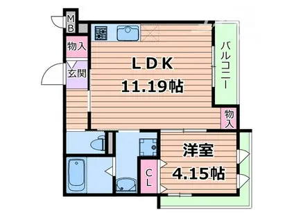 TOLERANCIA吹田千里丘(1LDK/3階)の間取り写真