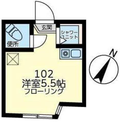 ユナイト星川メリルボーン(ワンルーム/1階)の間取り写真