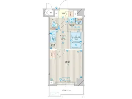 LOUVRE上板橋(1K/3階)の間取り写真