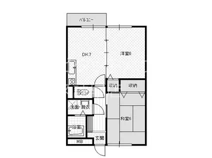 リバー木場(2DK/1階)の間取り写真