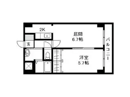 フォレストハイムN18(1LDK/4階)の間取り写真