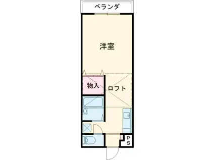 ウィンズフィールドD棟(ワンルーム/2階)の間取り写真