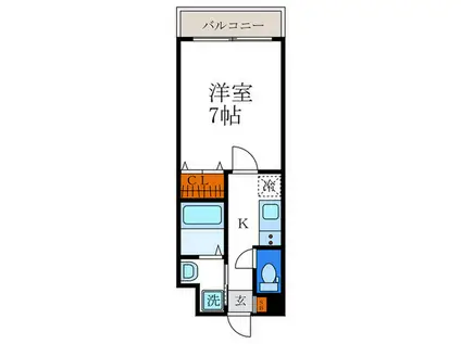 CIELCOURT一乗寺(1K/4階)の間取り写真