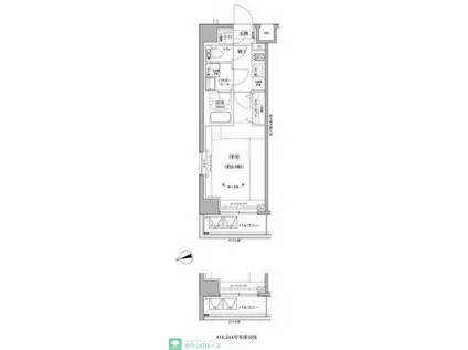 RELUXIA GRANDE川崎(1K/4階)の間取り写真