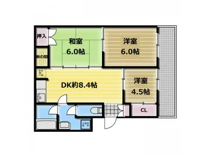 永和ハイツ(3DK/3階)の間取り写真