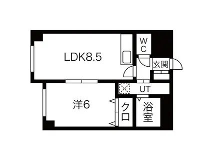 ゆとり南郷(1LDK/4階)の間取り写真