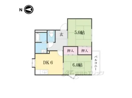 メゾンドシャンドーレ(2DK/2階)の間取り写真