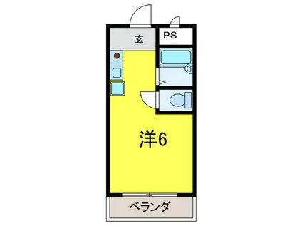 シャトー仁川(ワンルーム/2階)の間取り写真