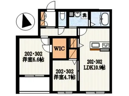 T.S-MATSUMI(2LDK/3階)の間取り写真