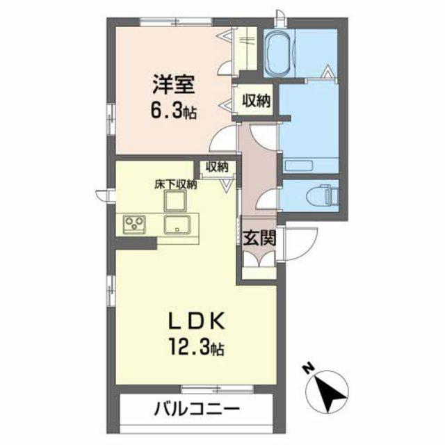 メゾン ブランシュ(1LDK/1階)の間取り写真