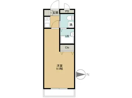 モンシャトー伍番館(1K/3階)の間取り写真