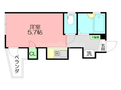 アーバンフラット本郷台(1K/1階)の間取り写真