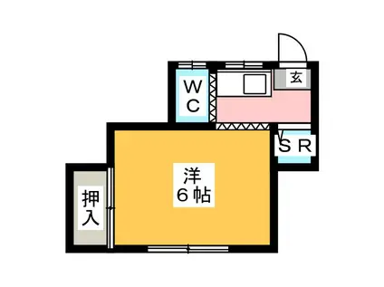 山水荘(1K/1階)の間取り写真