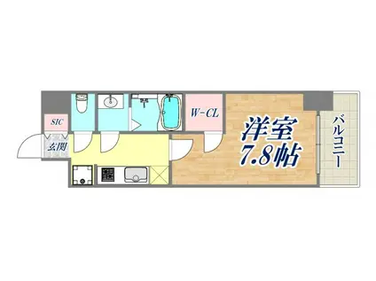 エスプレイス神戸グレース(1K/3階)の間取り写真