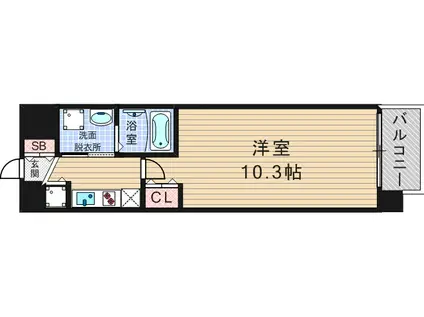 アーデン江戸堀(1K/9階)の間取り写真