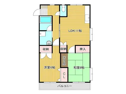 アーバンN(2LDK/1階)の間取り写真