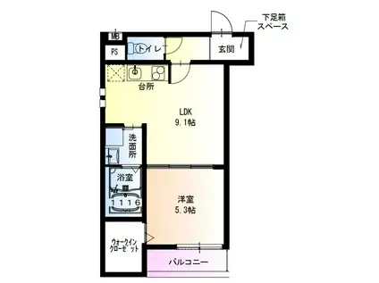 フジパレス加美東II番館(1LDK/3階)の間取り写真