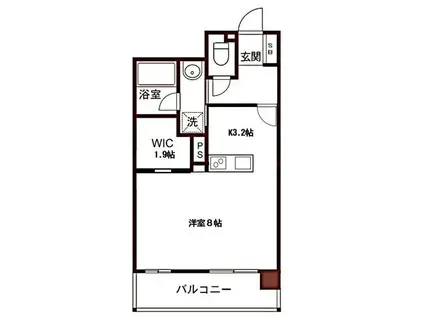博多プレイス(1SK/8階)の間取り写真
