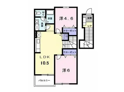ベルメゾン(2LDK/2階)の間取り写真