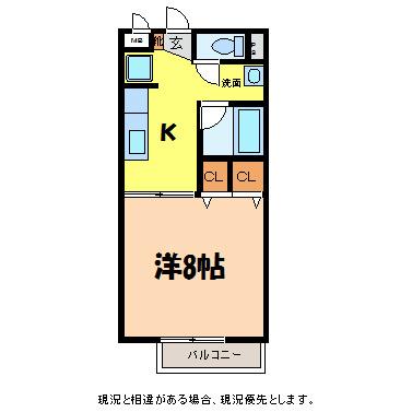 サープラスヤジマ(1K/1階)の間取り写真