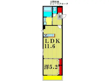 EXCELLMAISON MATSUDO(1LDK/2階)の間取り写真