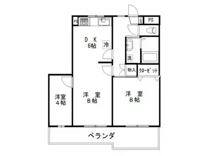 ファミリーシップ小手指台(2LDK/2階)の間取り写真
