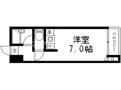 ボーリバージュ(ワンルーム/2階)の間取り写真