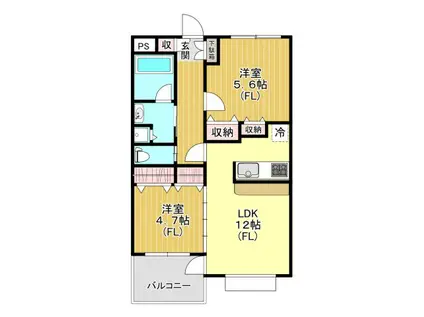 宮崎台リージェンシー(2LDK/1階)の間取り写真