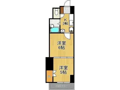 ロイヤルエレガンス(2K/6階)の間取り写真