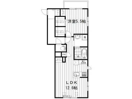 メゾン伊藤 高根町(1LDK/2階)の間取り写真