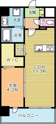 PROSPERER大手町(1LDK/2階)の間取り写真