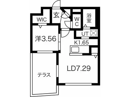 コアハート宮の沢(1LDK/1階)の間取り写真