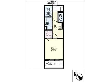 有第荘(1K/1階)の間取り写真