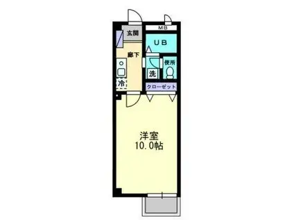 カレッジハイツ山地A・B棟(1K/2階)の間取り写真
