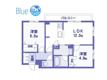 ランポポ コディ ガンダ(2LDK/2階)の間取り写真