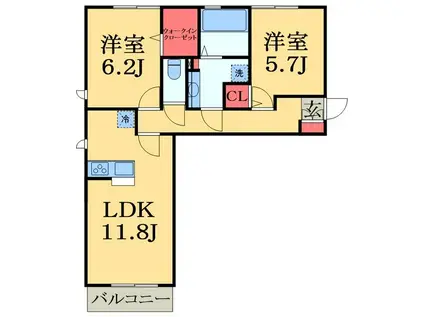 BCITY両国(1K/3階)の間取り写真