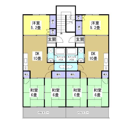ハイツ藤森(3DK/2階)の間取り写真