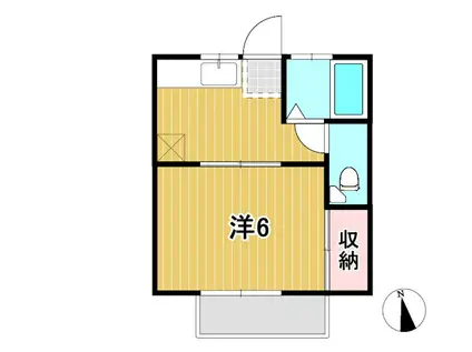 リバプールカルテットD(1K/2階)の間取り写真