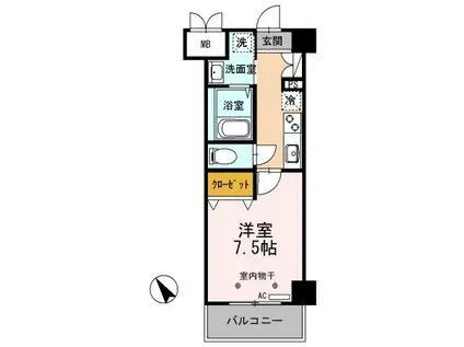 クレストスクエア(1K/3階)の間取り写真