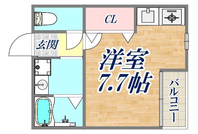 プレ上甲子園(ワンルーム/1階)の間取り写真