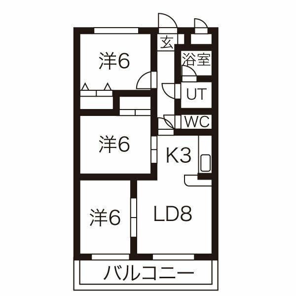 クレスト21(3LDK/2階)の間取り写真