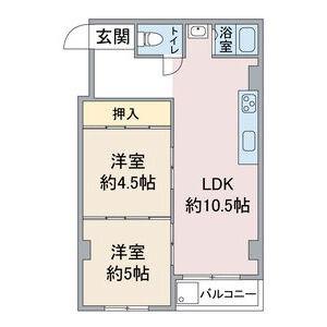 ユタカマンション(2LDK/2階)の間取り写真