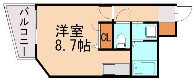 レジディア博多(ワンルーム/7階)の間取り写真