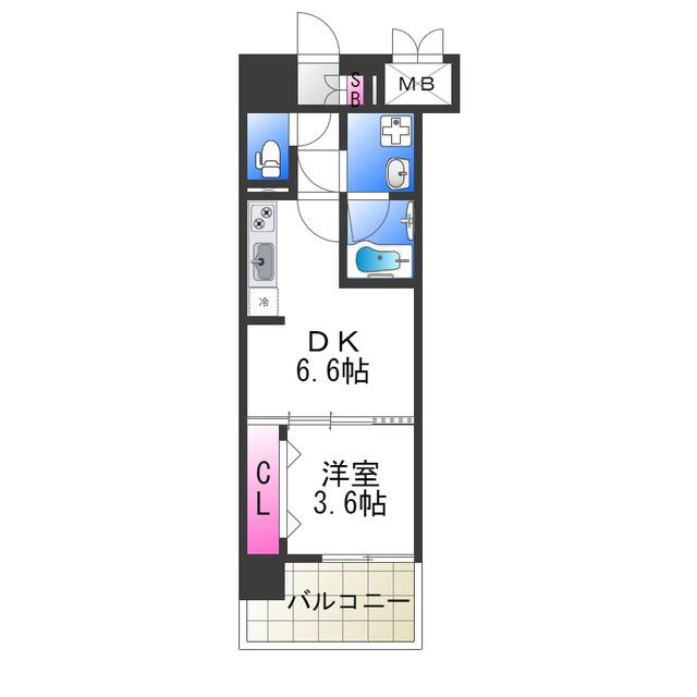 ソフィア・K(1DK/3階)の間取り写真