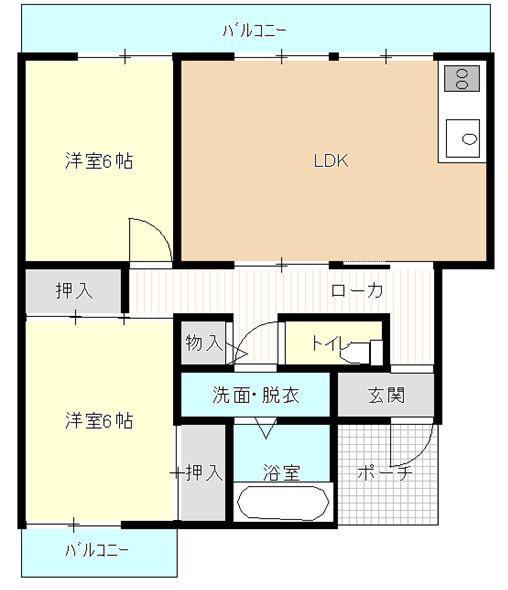 ルミナス(2LDK/4階)の間取り写真