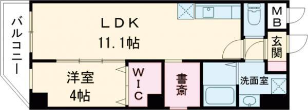 E-C EST BIEN灘(1LDK/7階)の間取り写真