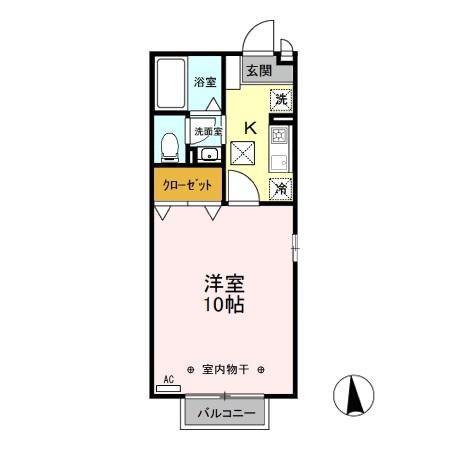 リビングタウン上並榎A・B(1K/1階)の間取り写真