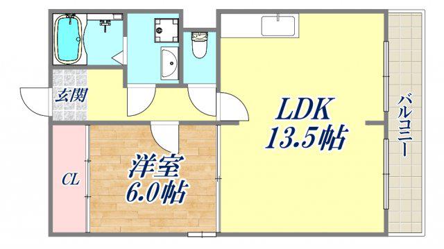 カスタム加島2(1LDK/2階)の間取り写真