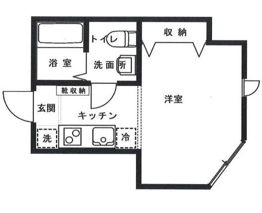 パ-クサイドテラス(1K/1階)の間取り写真